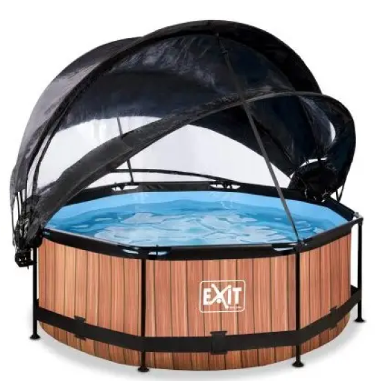 Купить Бассейн  EXIT с куполом и тентом дерево 244 х 76 см в Киеве - фото №1